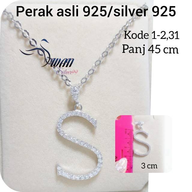 Detail Kalung Huruf Emas Putih Nomer 56