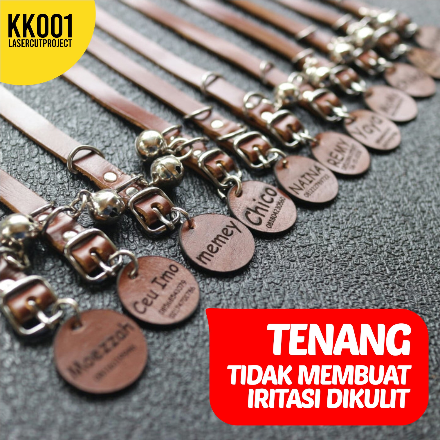 Detail Kalung Kucing Custom Nama Nomer 29