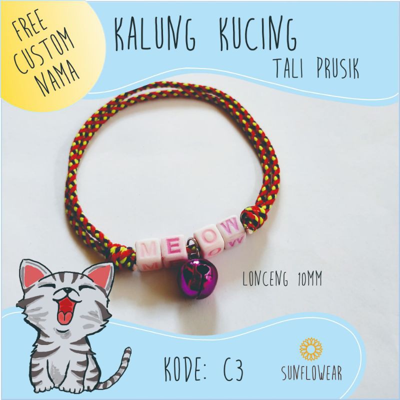 Detail Kalung Kucing Custom Nama Nomer 55