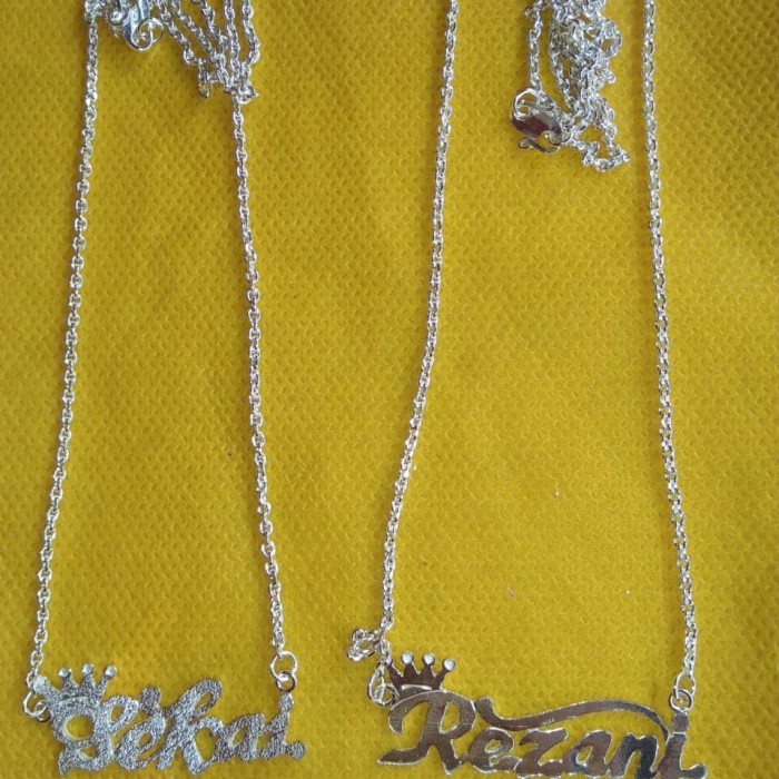 Detail Kalung Perak Nama Nomer 9