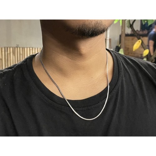 Detail Kalung Polos Silver Nomer 14