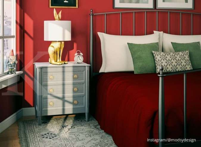 Detail Kamar Warna Merah Maroon Nomer 13