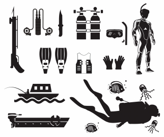 Detail Desain Masker Scuba Vector Nomer 49