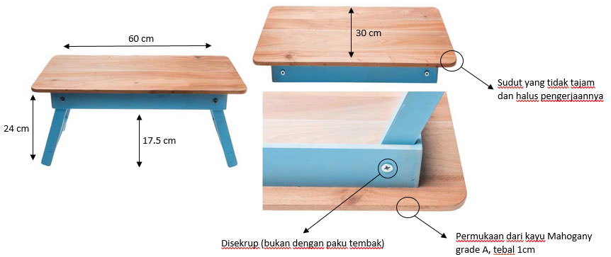 Detail Desain Meja Belajar Lipat Nomer 24