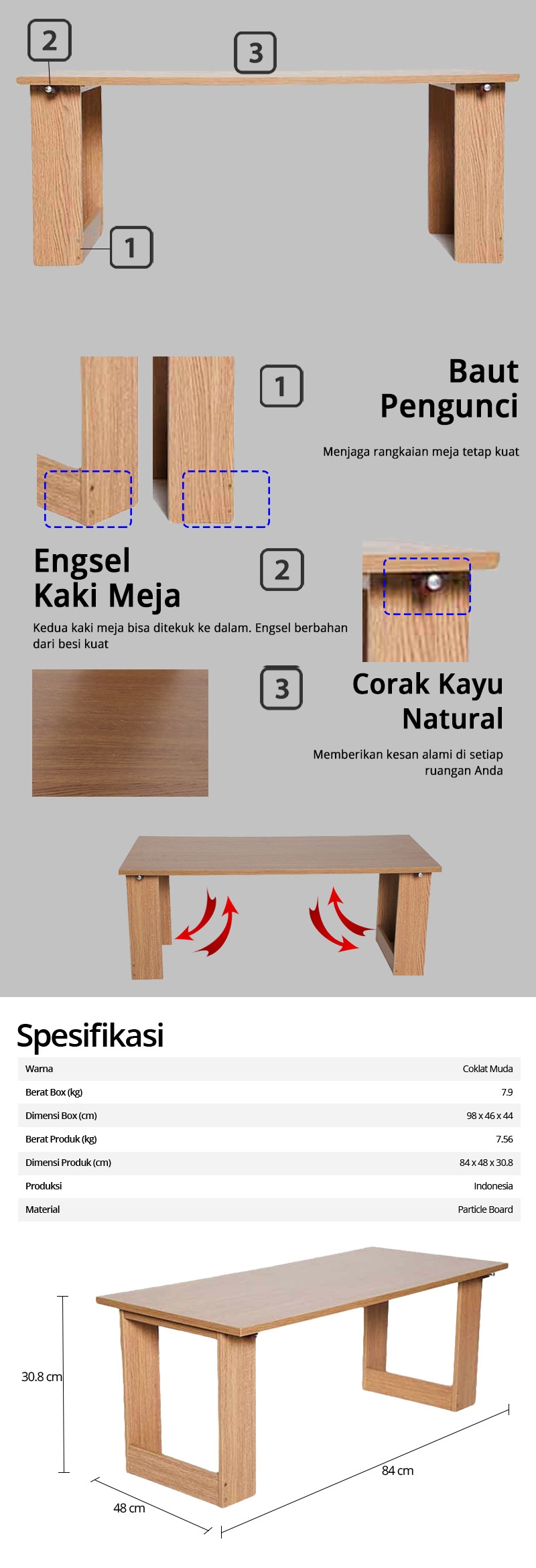 Detail Desain Meja Belajar Lipat Nomer 28