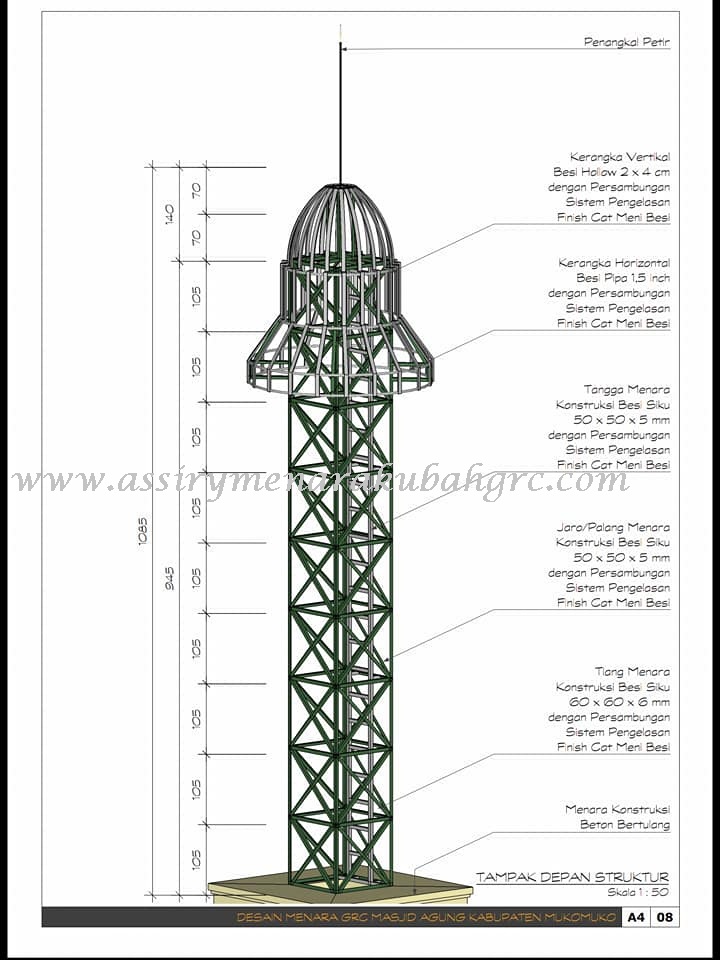 Detail Desain Menara Masjid Dari Besi Siku Nomer 32