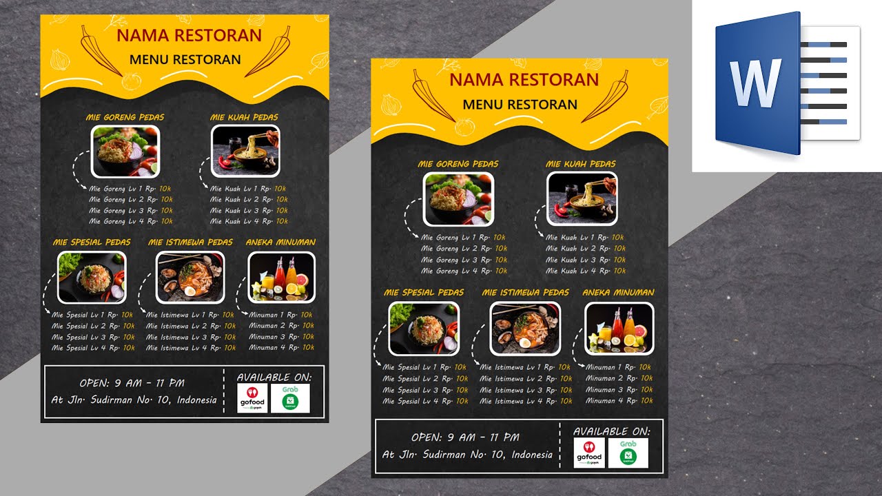 Detail Desain Menu Makanan Keren Nomer 53