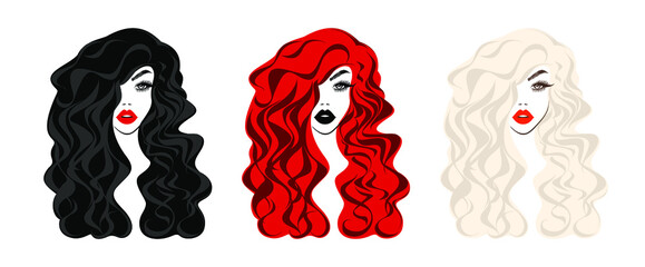 Detail Red Wavy Hair Logo Nomer 11