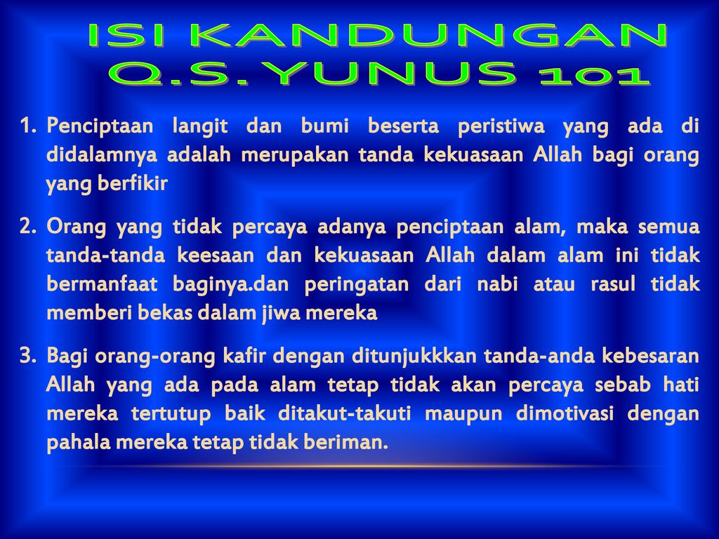 Detail Kandungan Quran Surat Yunus Ayat 101 Nomer 2