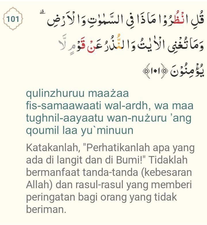 Detail Kandungan Quran Surat Yunus Ayat 101 Nomer 11
