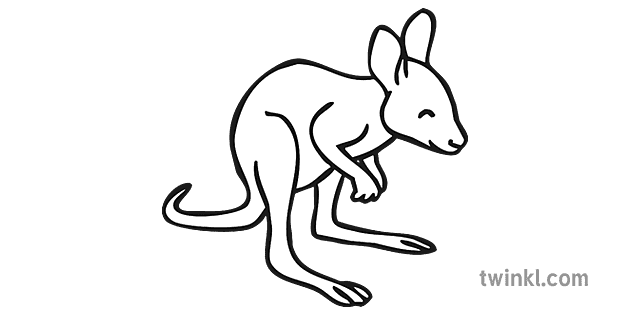 Detail Kangaroo Clipart Black And White Nomer 33