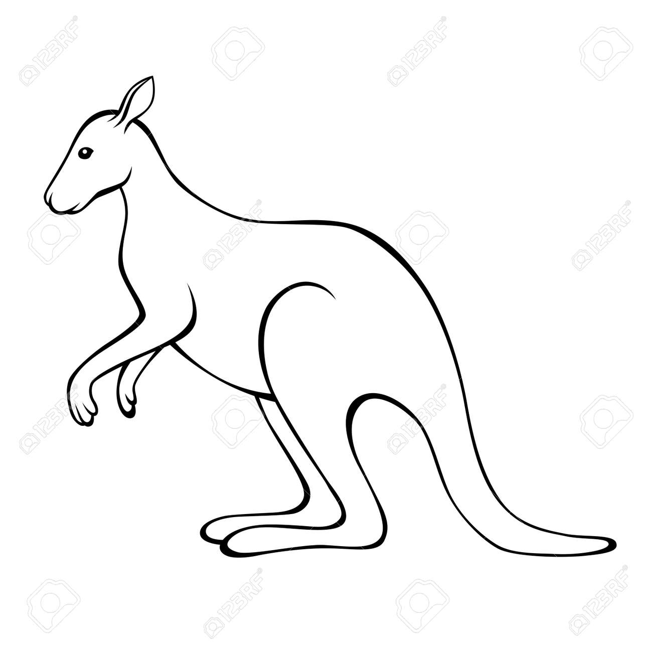 Detail Kangaroo Clipart Black And White Nomer 7