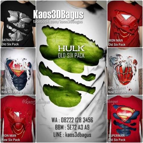 Detail Kaos 3d Superhero Nomer 25