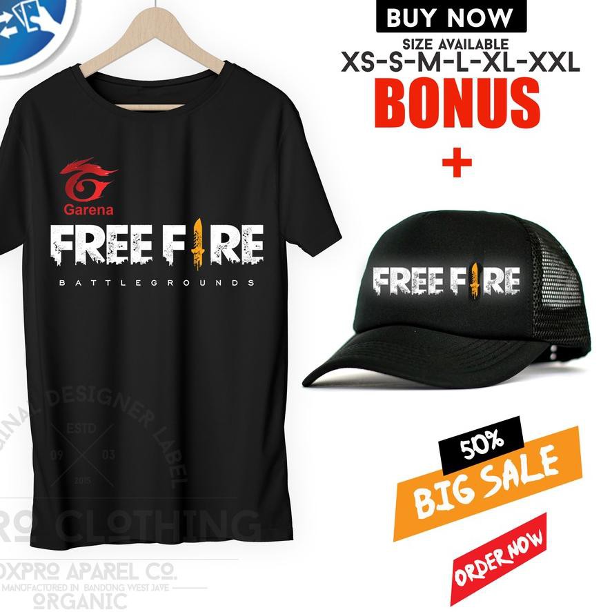 Detail Kaos Free Fire Depan Belakang Nomer 13