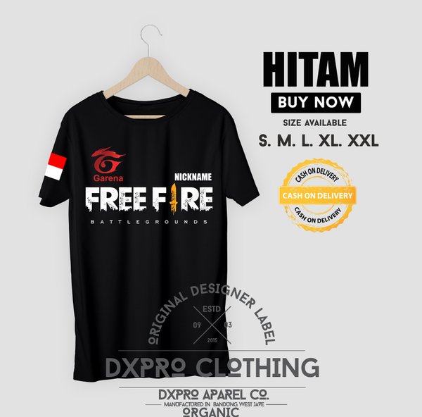 Detail Kaos Free Fire Depan Belakang Nomer 32