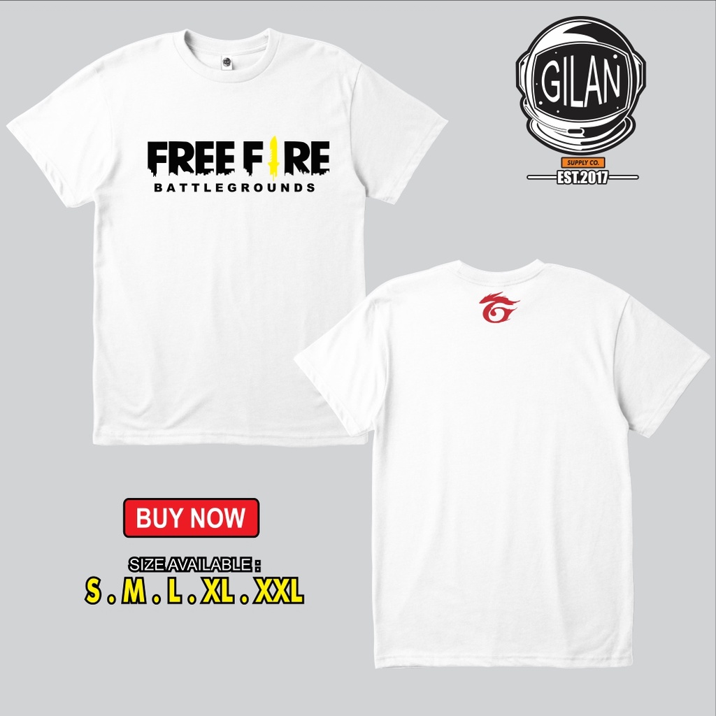 Detail Kaos Free Fire Depan Belakang Nomer 37