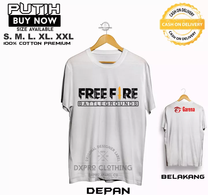 Detail Kaos Free Fire Depan Belakang Nomer 10