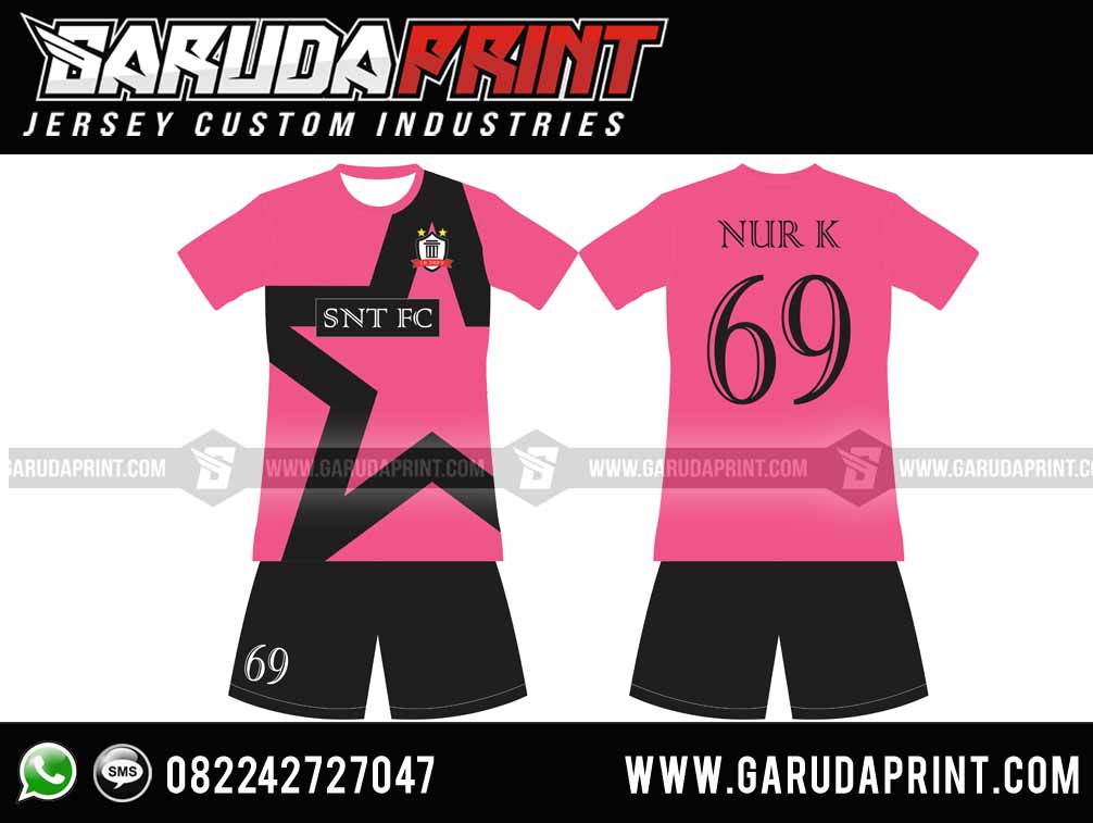 Detail Kaos Futsal Warna Pink Nomer 12