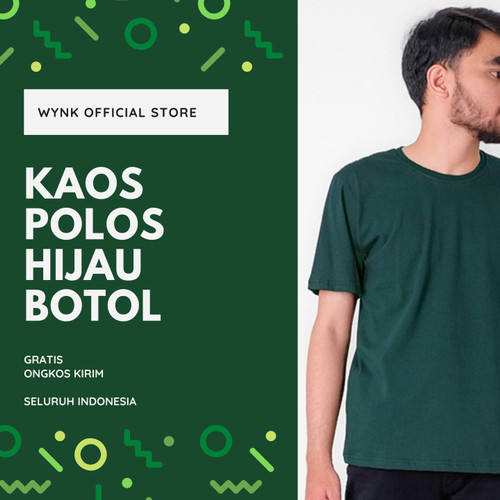 Detail Kaos Hijau Botol Depan Belakang Nomer 21