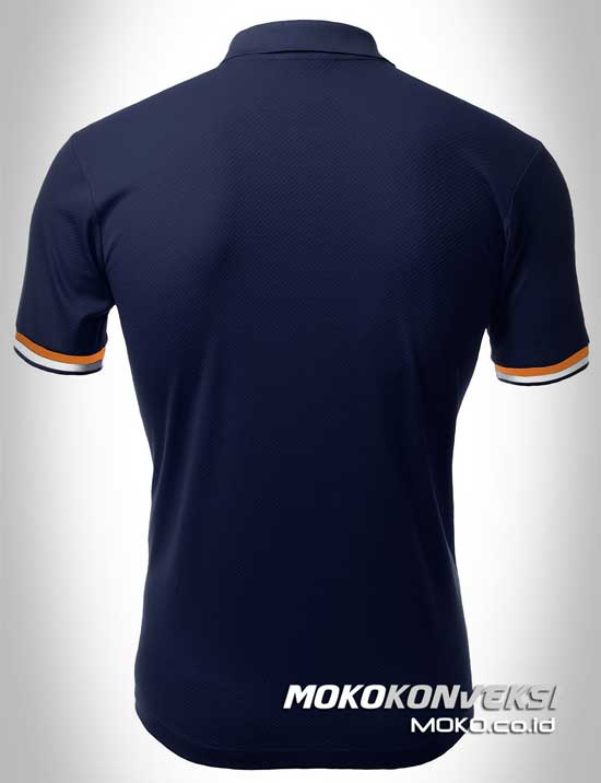 Detail Kaos Kerah Polos Biru Dongker Depan Belakang Nomer 14