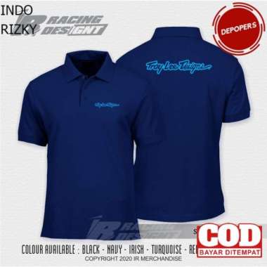 Detail Kaos Kerah Polos Biru Dongker Depan Belakang Nomer 27