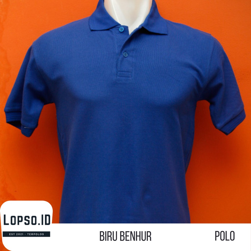 Detail Kaos Kerah Polos Biru Dongker Depan Belakang Nomer 32