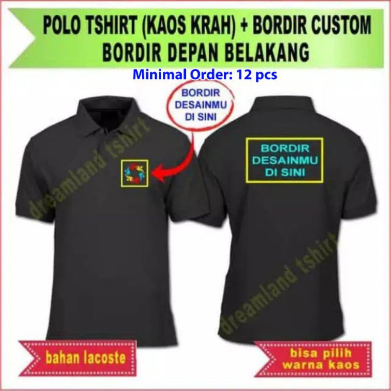 Detail Kaos Kerah Polos Depan Belakang Nomer 14