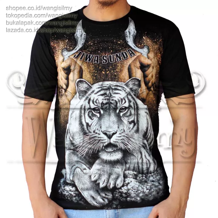 Detail Kaos Macan Putih Nomer 21