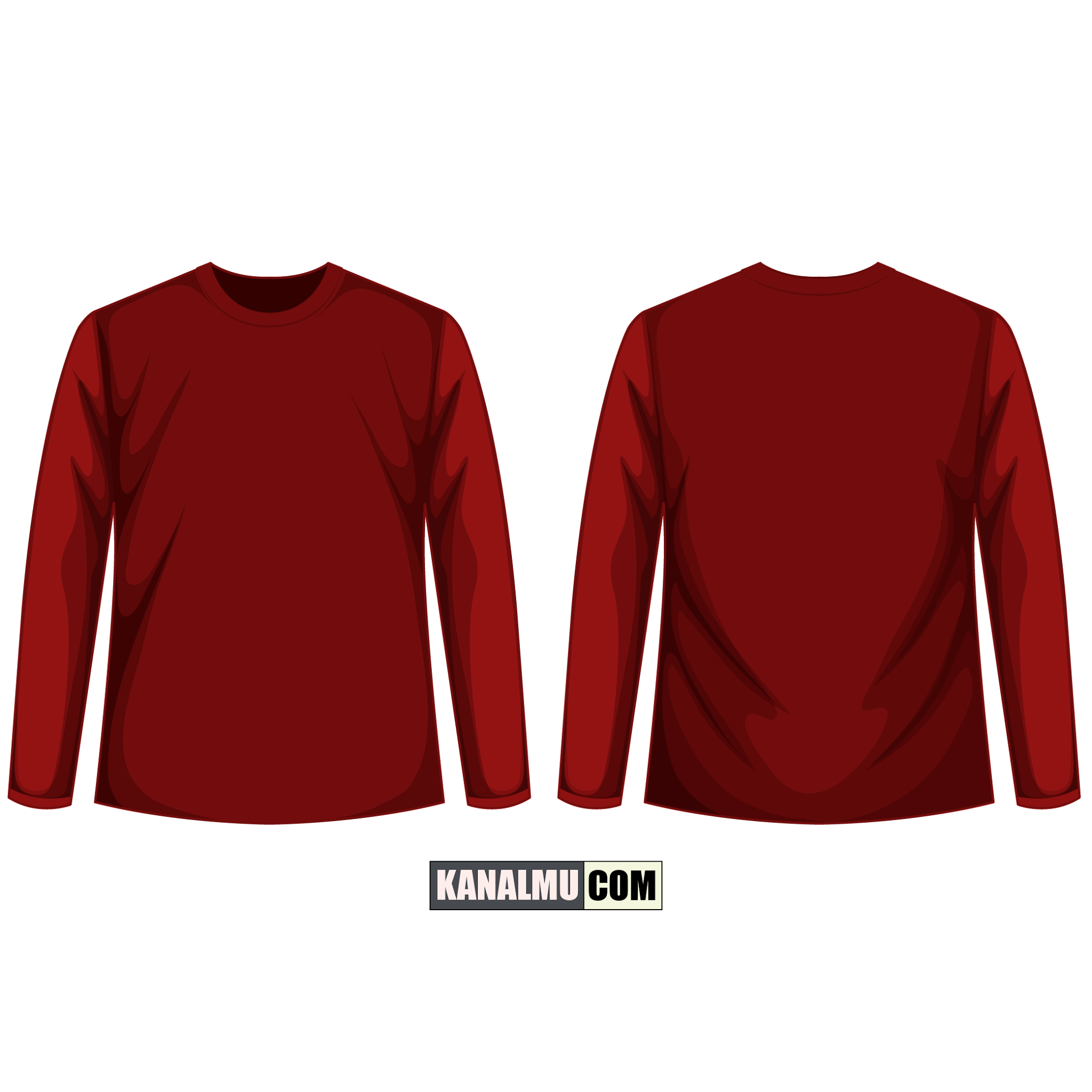 Detail Kaos Merah Maroon Polos Depan Belakang Nomer 20