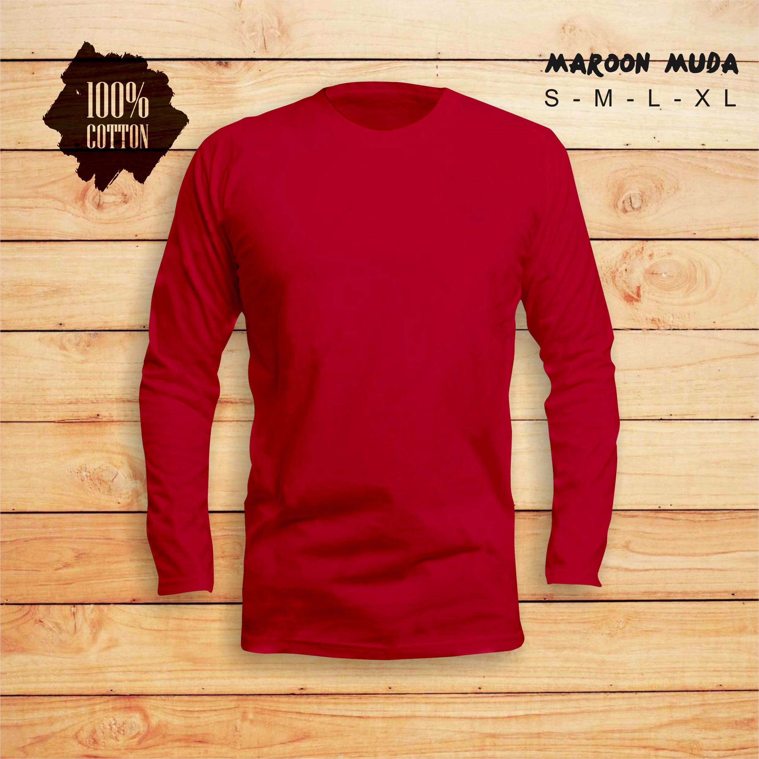 Detail Kaos Merah Maroon Polos Depan Belakang Nomer 42