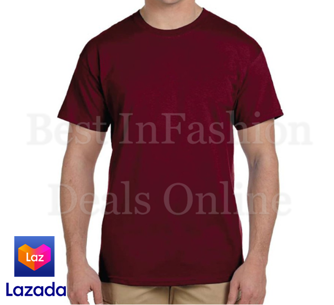 Detail Kaos Merah Maroon Polos Depan Belakang Nomer 47