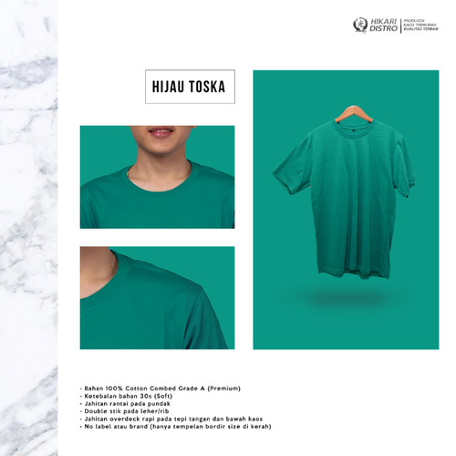 Detail Kaos Oblong Hijau Tosca Nomer 55