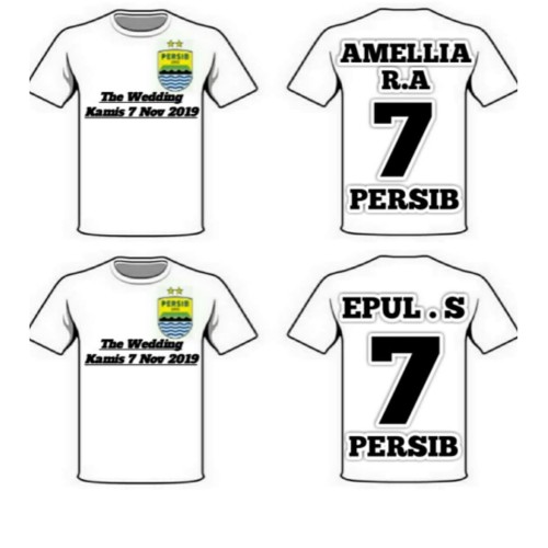 Detail Kaos Persib Couple Nomer 50