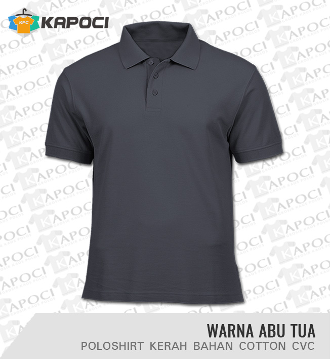 Detail Kaos Polo Abu Tua Nomer 30