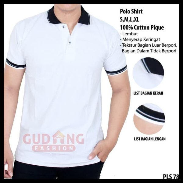 Detail Kaos Polo Depan Belakang Polos Nomer 24