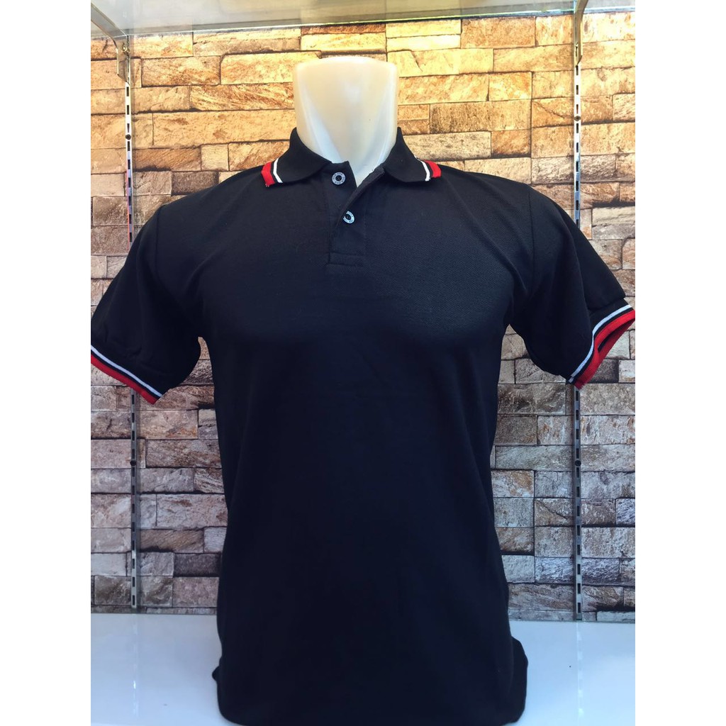 Detail Kaos Polo Hitam Berkerah Nomer 15