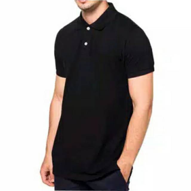 Detail Kaos Polo Hitam Polos Nomer 15