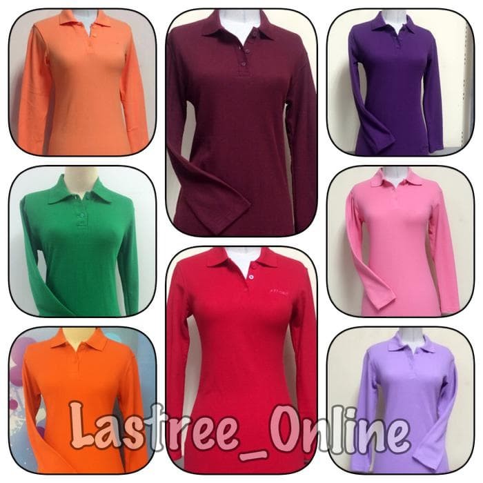 Detail Kaos Polo Lengan Panjang Berkerah Wanita Nomer 32