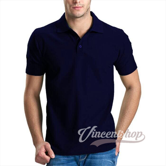 Detail Kaos Polo Navy Nomer 38