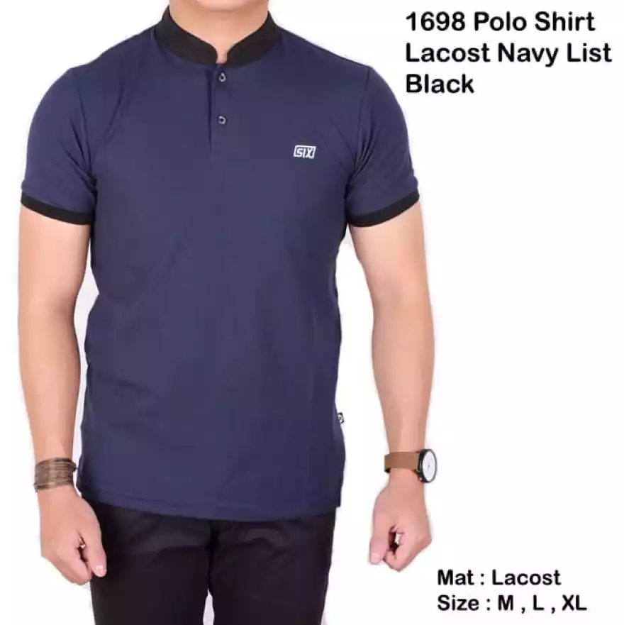 Detail Kaos Polo Navy Nomer 45