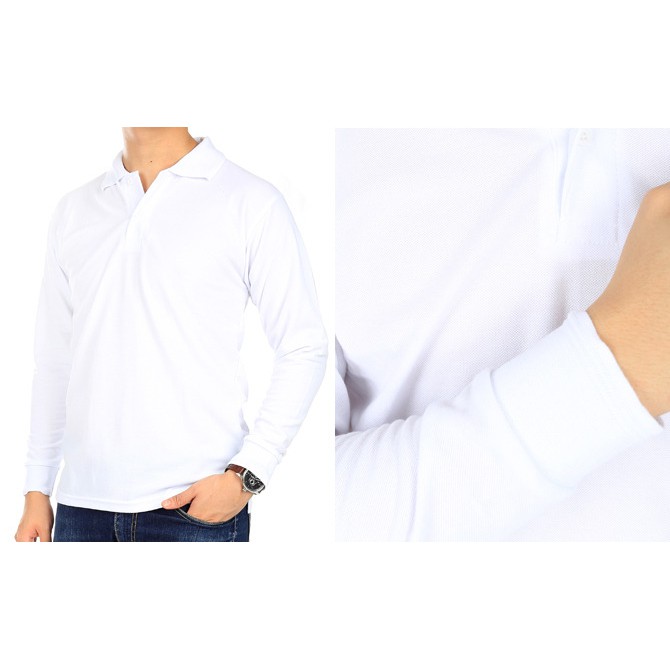 Detail Kaos Polo Putih Panjang Nomer 11