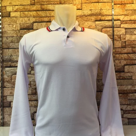 Detail Kaos Polo Putih Panjang Nomer 55