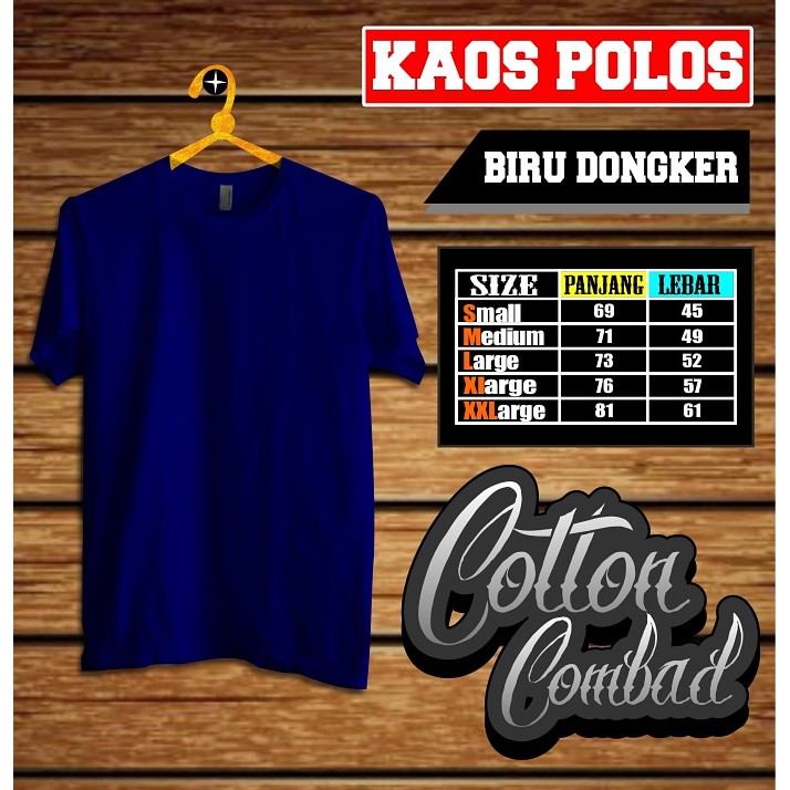 Detail Kaos Polos Biru Dongker Nomer 45