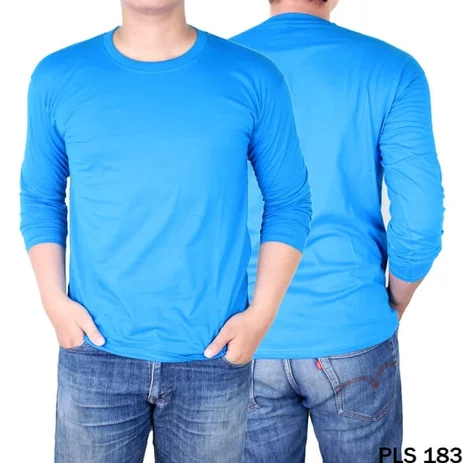 Detail Kaos Polos Biru Dongker Lengan Panjang Nomer 44