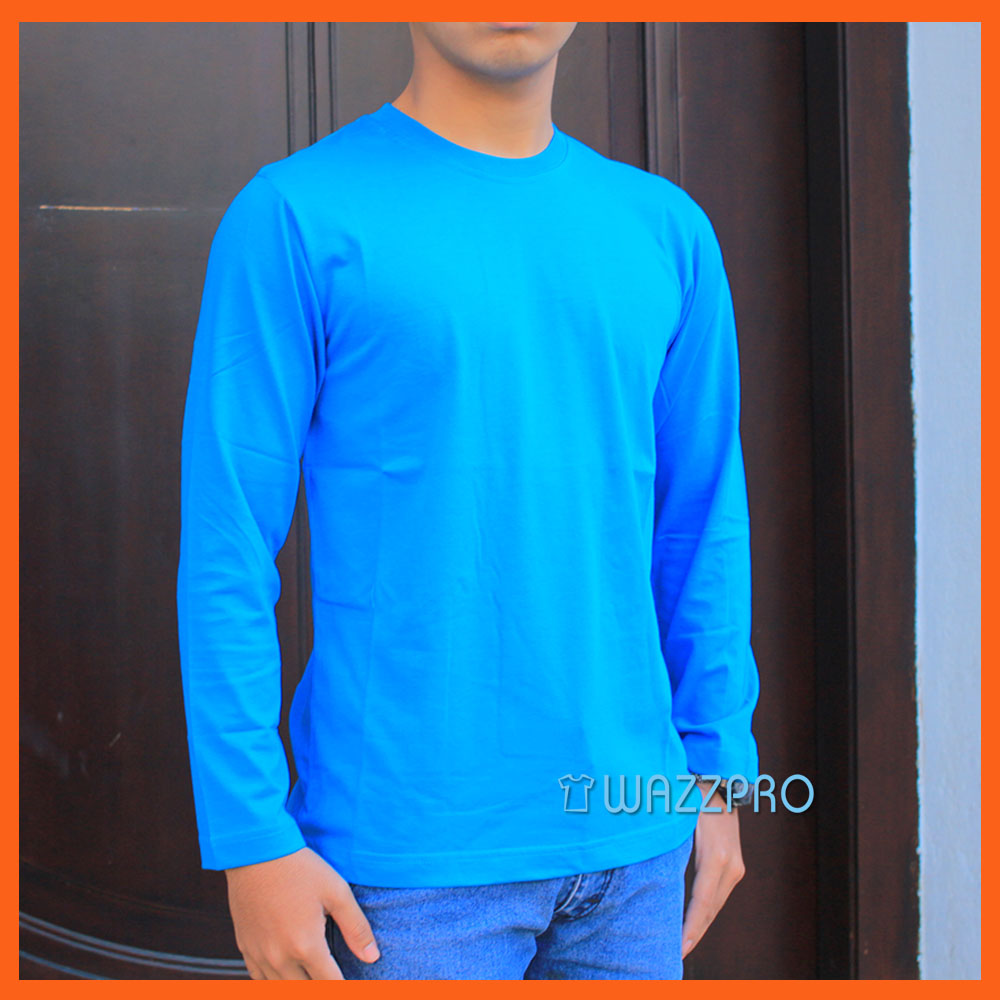 Detail Kaos Polos Biru Dongker Lengan Panjang Nomer 50