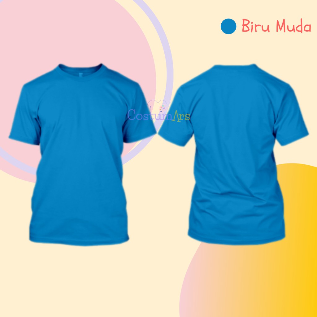 Detail Kaos Polos Depan Belakang Untuk Desain Biru Muda Nomer 8