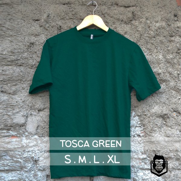 Detail Kaos Polos Hijau Tosca Depan Belakang Nomer 20