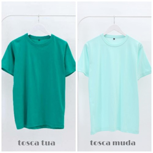 Detail Kaos Polos Hijau Tosca Depan Belakang Nomer 40