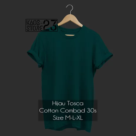 Detail Kaos Polos Hijau Tosca Depan Belakang Nomer 50