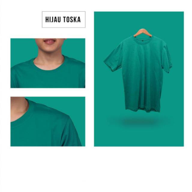 Detail Kaos Polos Hijau Tosca Lengan Panjang Depan Belakang Nomer 13